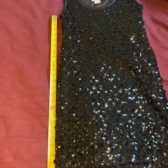 Vintage Black Sequin Sleeveless Mini Dress - Picture 6 of 8